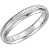 14k White Gold 4mm Comfort-Fit Milgrain Band, Size 7