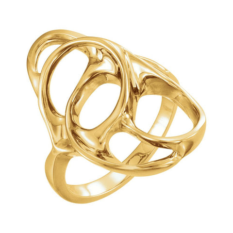 14k Yellow Gold Freeform Ring, Size 6