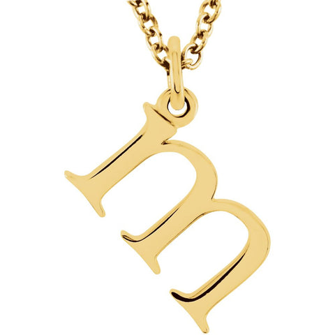 14k Yellow Gold "m" Lowercase Initial 16" Necklace