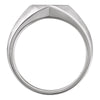 14k White Gold Men's Signet Ring, Size 10