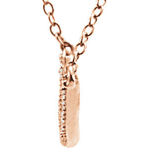 14k Rose Gold 1/6 CTW Diamond Bar 16-18" Necklace