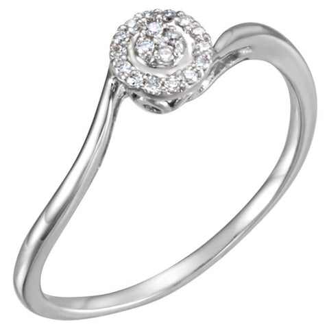 14k White Gold .07 CTW Diamond Ring, Size 7