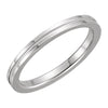 14k White Gold 2mm Flat Comfort-Fit Milgrain Band, Size 6