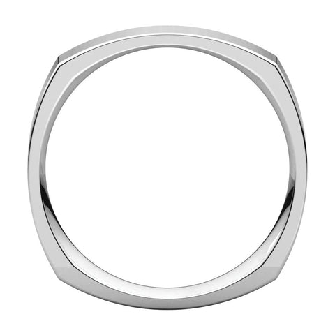 14k White Gold 4mm Square Comfort Fit Band, Size 6