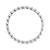 Sterling Silver 2.5mm Beaded Stackable Ring Size 8