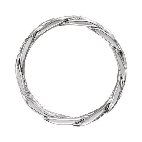 14k White Gold 3.75mm Hand Woven Band Size 9