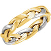 Two-Tone Handwoven Wedding Band Ring in 14k White and Yellow Gold ( Size 10 )