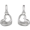 Sterling Silver .015 CTW Diamond Heart Dangle Earrings