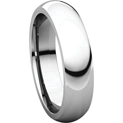 10k White Gold 5mm Comfort Fit Band, Size 9