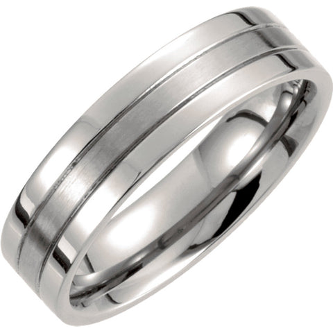 Titanium 6mm Grooved Band Size 8