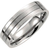 Titanium 6mm Grooved Comfort-Fit Band, Size 7.5