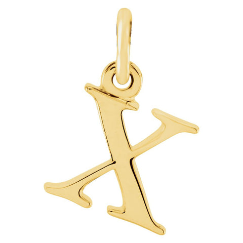 14k Yellow Gold "x" Lowercase Initial Pendant