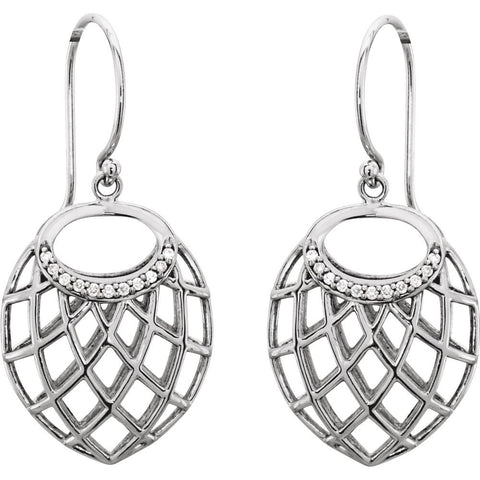 14k White Gold .06 CTW Diamond Earrings