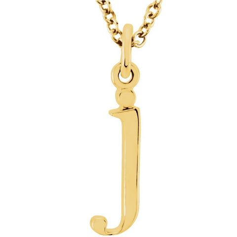 14k Yellow Gold "j" Lowercase Initial 16" Necklace