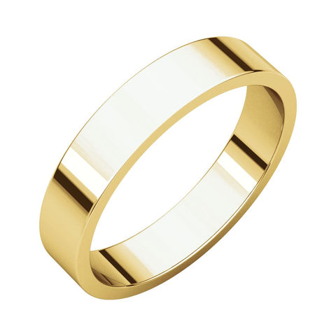 10k Yellow Gold 4mm Flat Band, Size 4