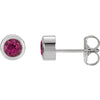 Sterling Silver Imitation Pink Tourmaline Earrings