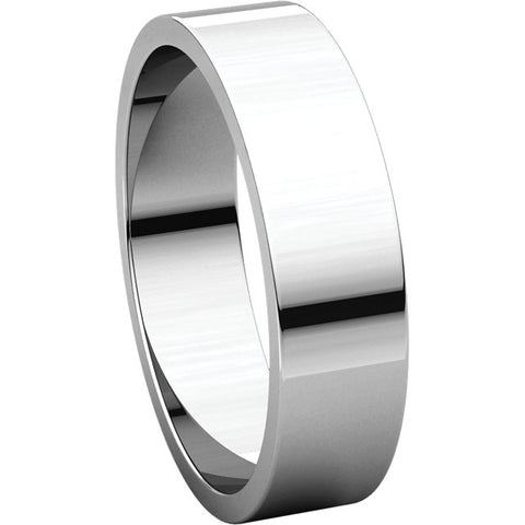 10k White Gold 5mm Flat Band, Size 12