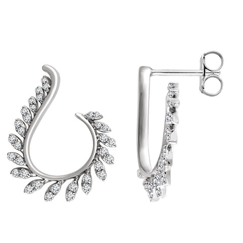 14k White Gold 1/2 CTW Diamond Earrings