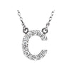 14K White Gold Letter "C" 1/6 CTW Diamond 16-Inch Necklace