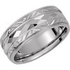 14K White Gold 6mm Comfort Fit Design Band Size 10