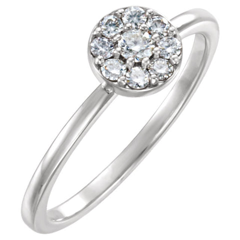 14k White Gold 1/4 CTW Diamond Ring, Size 7