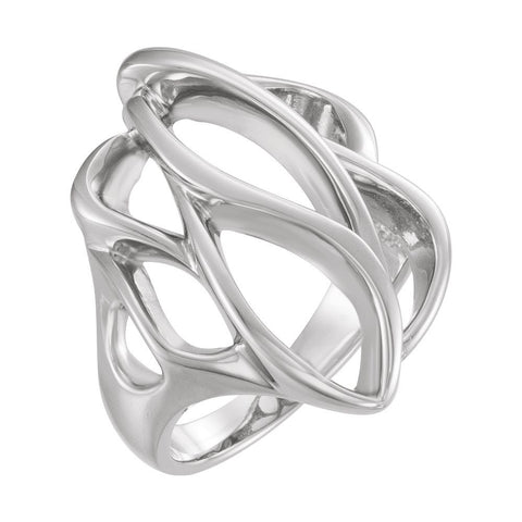 14k White Gold Freeform Ring, Size 7