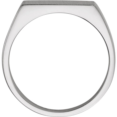 Sterling Silver 15x11mm Men's Signet Ring, Size 11