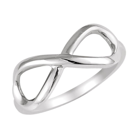 14k White Gold Infinity-Inspired Ring Size 7