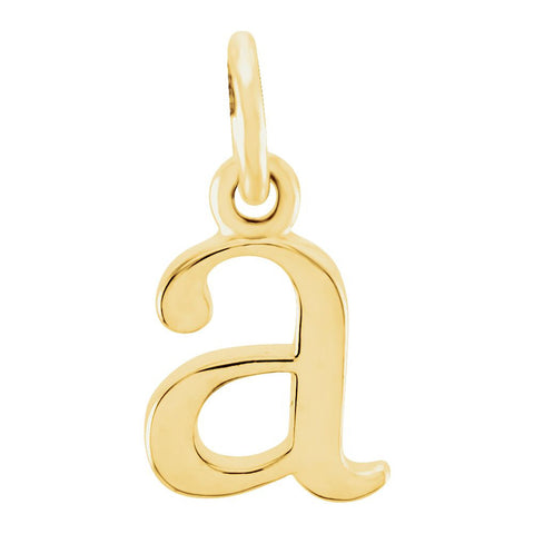 14k Yellow Gold "a" Lowercase Initial Pendant