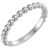 14K White Gold Stackable Metal Fashion Ring (Size 6)