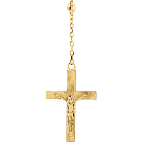 14k Yellow Gold Rosary 16" Necklace