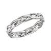 Handwoven Wedding Band Ring in 14k White Gold ( Size 9 )