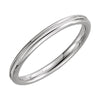 14k White Gold 2mm Comfort-Fit Milgrain Band, Size 7