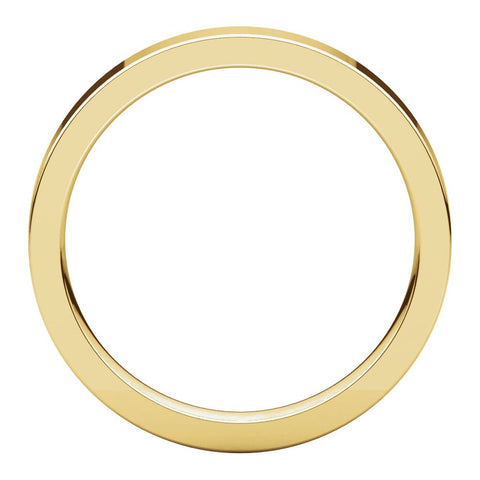 14k Yellow Gold 3mm Flat Comfort Fit Band, Size 8.5