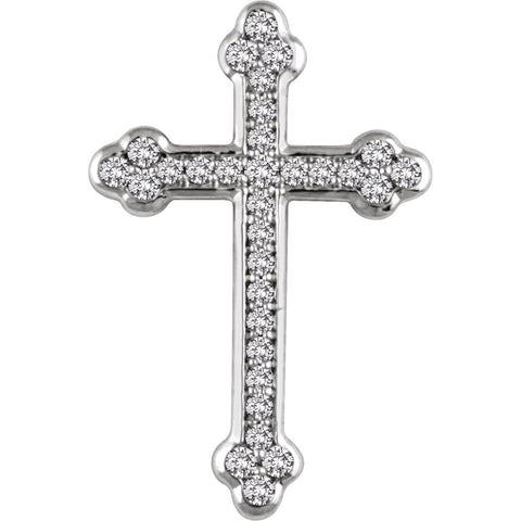 14k White Gold 1/4 CTW Diamond Cross Pendant