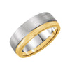 14k White & Yellow Gold 6.75mm Wedding Band for Men, Size 11