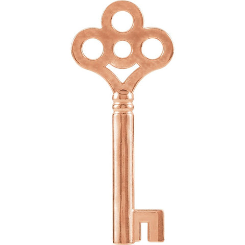 14k Rose Gold Key Charm