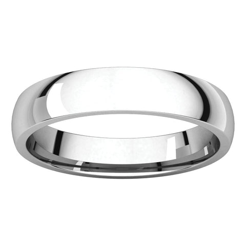 10k White Gold 4mm Light Comfort Fit Band, Size 8