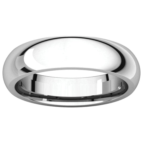 10k White Gold 5mm Comfort Fit Band, Size 12.5