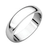 05.00 mm Half Round Wedding Band Ring in 10k White Gold (Size 10 )