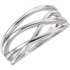 Platinum Criss-Cross Ring, Size 7