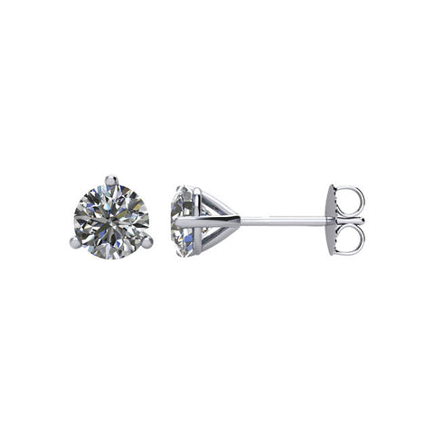 14k White Gold 1/5 CTW Diamond Threaded Post Earrings