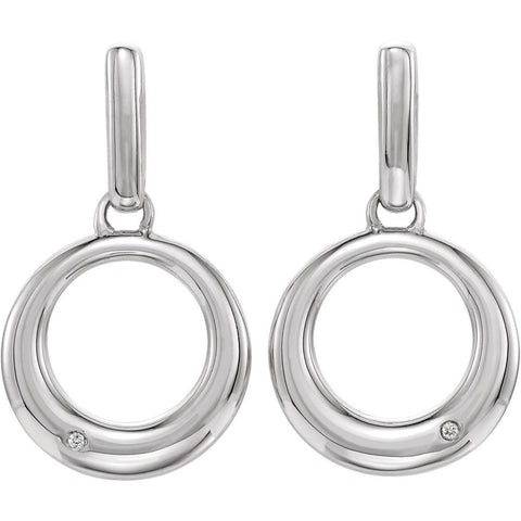 Sterling Silver .02 CTW Diamond Circle Earrings