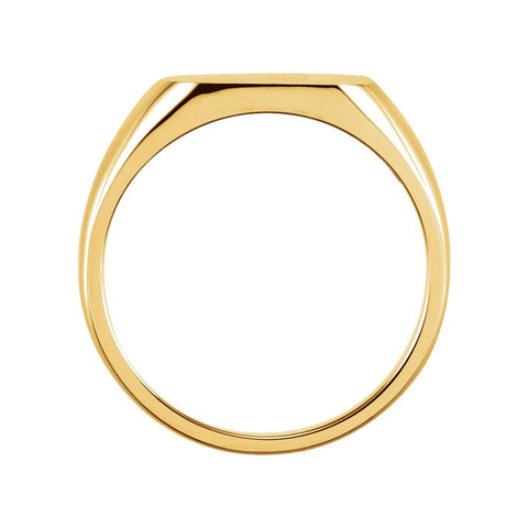 14k Yellow Gold 11mm Square Signet Ring, Size 6