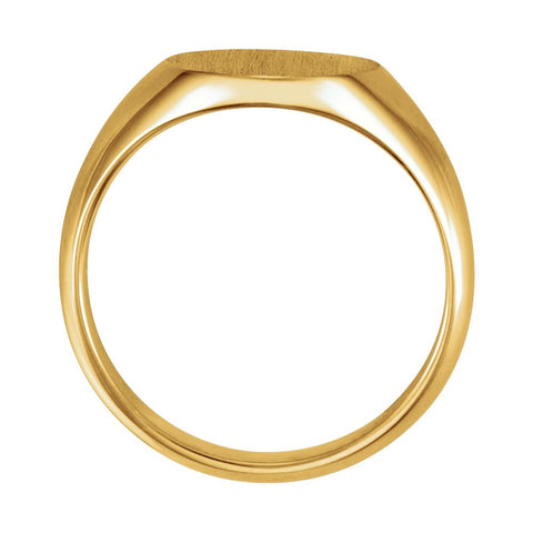 18k Yellow Gold 12x10mm Oval Signet Ring, Size 6