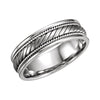 Hand-woven Wedding Band Ring in 14k White Gold ( Size 11 )
