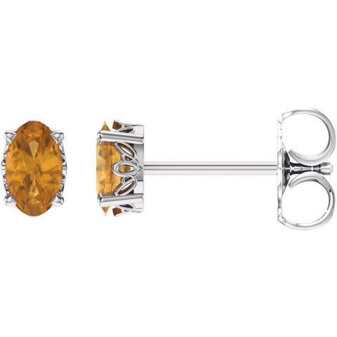 14k White Gold Citrine Earrings