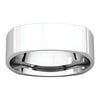 14k White Gold 6mm Square Comfort Fit Band, Size 12