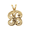 Medium Initial 'B' Pendant in 14k Yellow Gold