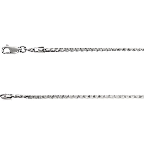 Sterling Silver Wheat Diamond-Cut 20" Chain